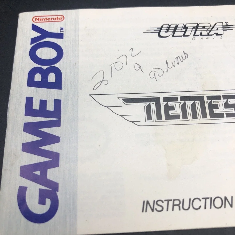 Nemesis GameBoy Original Nintendo Instruction Booklet‎ ONLY Manual Book No Game